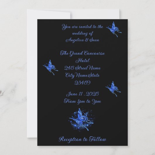 Invitation Mariage magique lunaire Moth (Devant)