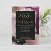 Invitation Mariage | Magnifique Gras Cassis Plum Abstrait (Debout devant)