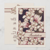 Invitation Mariage Magnolia (Devant / Derrière)