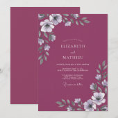 Invitation Mariage Magnolia Blanc aux Fruits (Devant / Derrière)