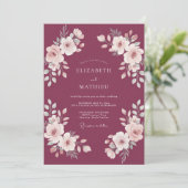 Invitation Mariage Magnolia Plum (Debout devant)