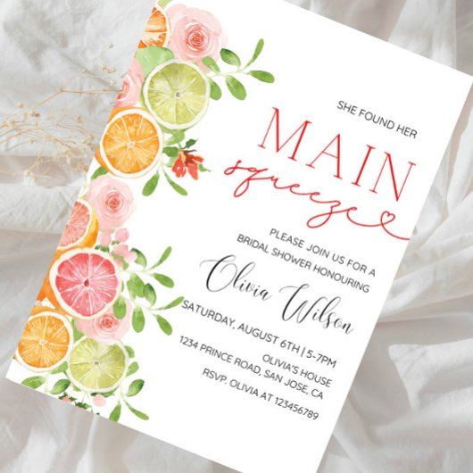 Invitation Mariage Main Squeeze - Mariée Citron Citrus