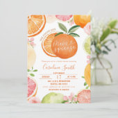 Invitation Mariage Main Squeeze Orange Citron (Debout devant)