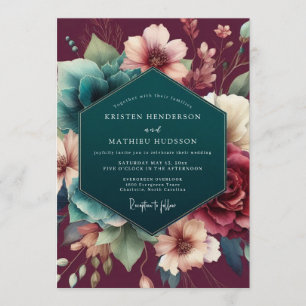 Invitation Mariage Maîtres Hollandais Claret Sarcelle