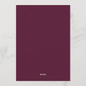 Invitation Mariage Maîtres Hollandais Claret Sarcelle (Dos)
