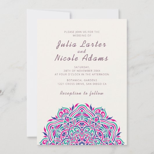 Invitation Mariage Mandala (Devant)