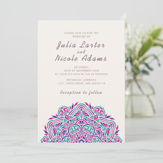 Invitation Mariage Mandala (Debout devant)
