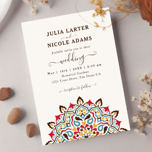 Invitation Mariage mandala arc floral Art Nouveau arabe
