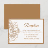 Invitation Mariage Mandala Brun Bohème Indien Moderne Vintage (Devant / Derrière)