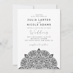 Invitation Mariage Mandala Classique Ovale Variante Pacifique