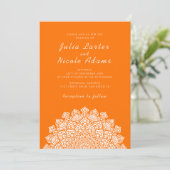 Invitation Mariage Mandala Croissant de Lune Radieux et Aérie (Debout devant)