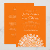 Invitation Mariage Mandala Croissant de Lune Radieux et Aérie (Devant / Derrière)