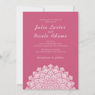 Invitation Mariage Mandala Croissant de Lune Radieux et Aérie