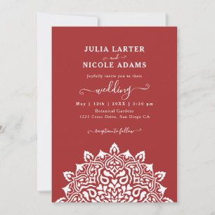 Invitation Mariage mandala d'arc floral Art Nouveau arabe