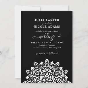 Invitation Mariage Mandala d'Arc Floral Art Nouveau Arabe