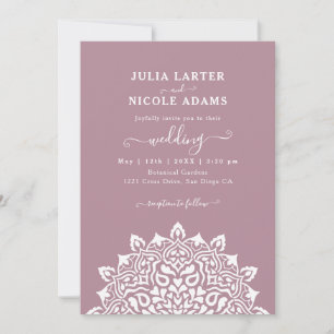 Invitation Mariage mandala d'arch floral Art Nouveau arabe