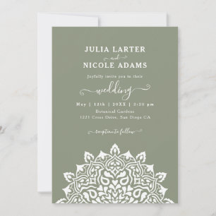 Invitation Mariage mandala d'arch floral Art Nouveau arabe