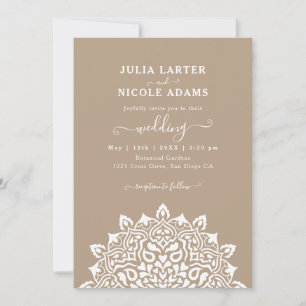 Invitation Mariage mandala d'arch floral Art Nouveau arabe