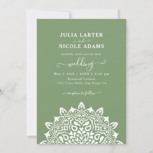 Invitation Mariage mandala d'arch floral Art Nouveau arabe