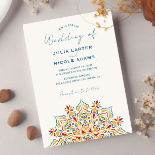 Invitation Mariage mandala de crête de culture folklorique tr