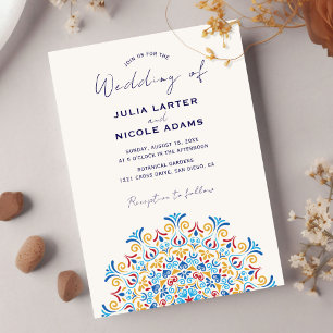 Invitation Mariage mandala de crête de culture folklorique tr