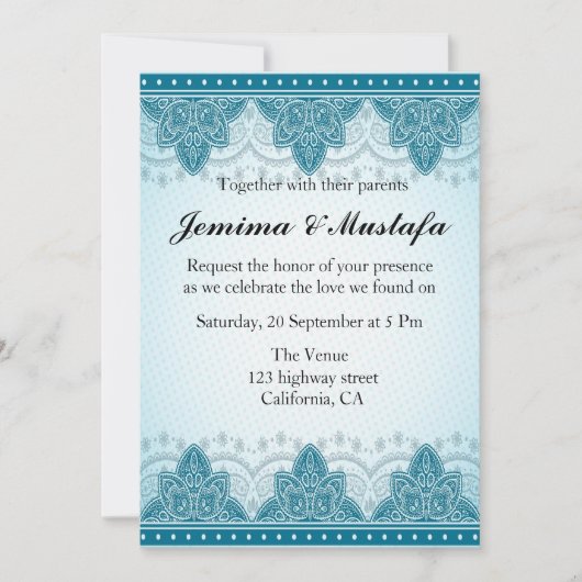 Invitation Mariage mandala de l'Inde orientale (Devant)