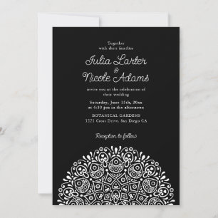 Invitation Mariage Mandala de Style Art Déco Orné Classique