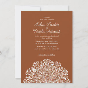 Invitation Mariage Mandala de style Art déco orné classique