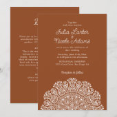 Invitation Mariage Mandala de style Art déco orné classique (Devant / Derrière)
