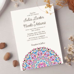 Invitation Mariage Mandala de Style Art Déco Orné Classique