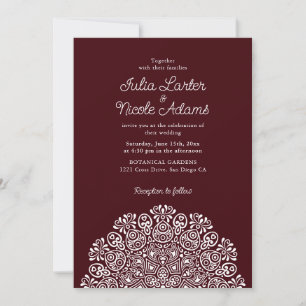 Invitation Mariage Mandala de style Art déco orné classique