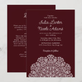 Invitation Mariage Mandala de style Art déco orné classique (Devant / Derrière)