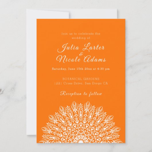 Invitation Mariage Mandala d'Herbe de Pampas Sec à Plume Douc (Devant)