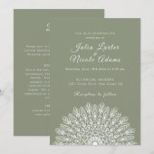 Invitation Mariage Mandala d'Herbe de Pampas Sec à Plume Douc (Devant / Derrière)