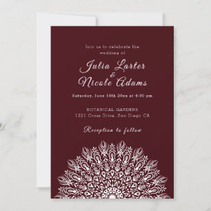 Invitation Mariage Mandala d'Herbe de Pampas Sec à Plume Douc