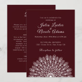 Invitation Mariage Mandala d'Herbe de Pampas Sec à Plume Douc (Devant / Derrière)