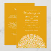 Invitation Mariage Mandala en pierre de marbre de récif de co (Devant / Derrière)