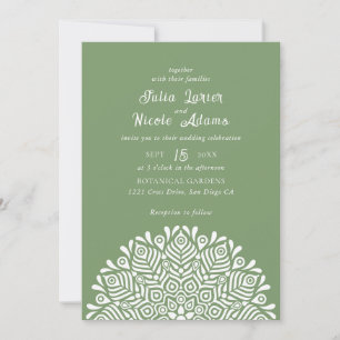 Invitation Mariage Mandala Ethnique Bohème Floral Coloré Mode