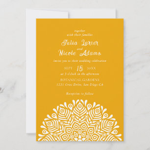 Invitation Mariage Mandala Ethnique Floral Bohème Couleurs Mo