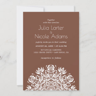 Invitation Mariage Mandala Fleurs de Lotus Oiseaux Cygne Chuc