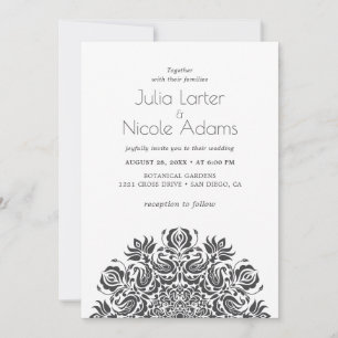 Invitation Mariage Mandala Fleurs de Lotus Oiseaux Cygne Chuc