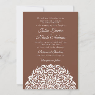 Invitation Mariage Mandala Floral Bohème Poussiéreux Fantaisi