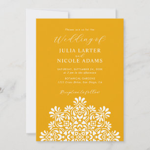 Invitation Mariage Mandala Floral Bohème Soleil Levant