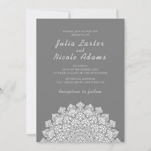 Invitation Mariage Mandala Lune Croissante Radiant Aérien