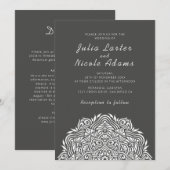 Invitation Mariage Mandala Ordonnée Arc de Joaillerie Persane (Devant / Derrière)