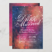 Invitation Mariage MANGER Boire Be Marié Galaxy Constellation (Devant / Derrière)