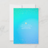 Invitation Mariage MANGER Boire et fête Floral Turquoise Gold (Dos)