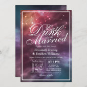 Invitation Mariage MANGER Boire Être Marié Constellations De  (Devant / Derrière)