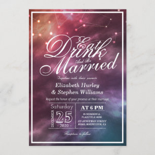 Invitation Mariage MANGER Boire Être Marié Constellations De