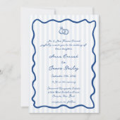 Invitation Mariage manuscrit en bleu blanc (Devant)